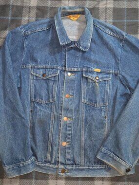 vintage 70s rustler denim trucker jacket XL